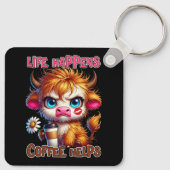 Life Happens Coffee Helps  Sleutelhanger (Achterkant)