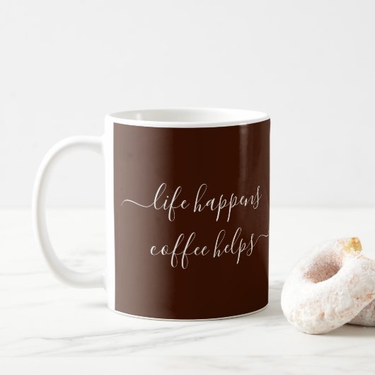 Life Happens Coffee Helpt Typografie Aangepaste Te Koffiemok (Met donut)