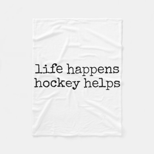 Life Happens Hockey Helps _2  Fleece Deken (Voorkant)