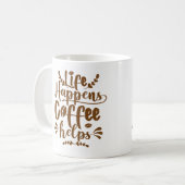Life Happens Koffie helpt Koffiemok (Voorkant links)
