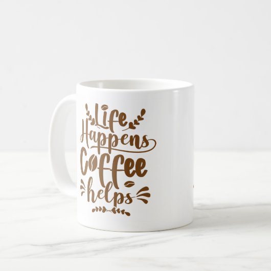 Life Happens Koffie helpt Koffiemok (Voorkant links)