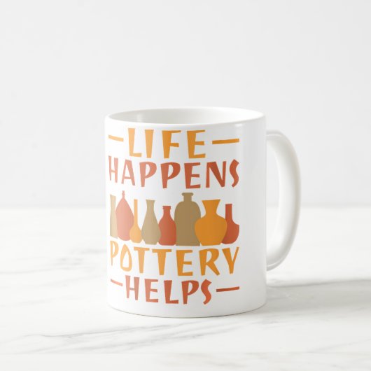 Life Happens Pottery Helps Pottery Koffiemok (Voorkant rechts)