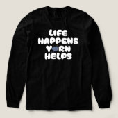 Life Happens Yarn Helps Funny Knitting Quote Tri-Blend Shirt (Voorkant)