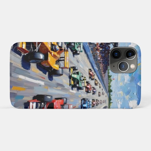 Life in Motion – Indy Car Racing Oil Painting Case-Mate iPhone Case (Achterkant (horizontaal))
