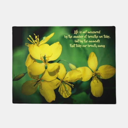 Life Inspirerend Quote Yellow Flowers Deurmat (Voorkant)