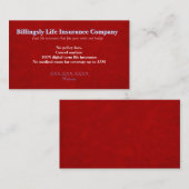 “Life Insurance” Business Card Visitekaartje (Voorkant / Achterkant)