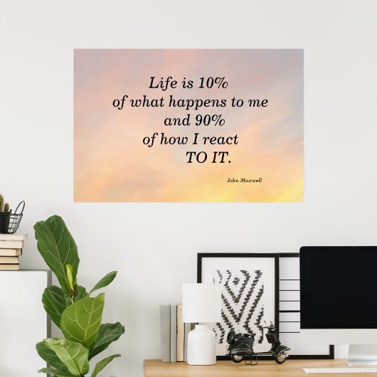 LIFE IS 10% JOHN MAXWELL MOTIVATIONAOL POSTER (Thuiskantoor)
