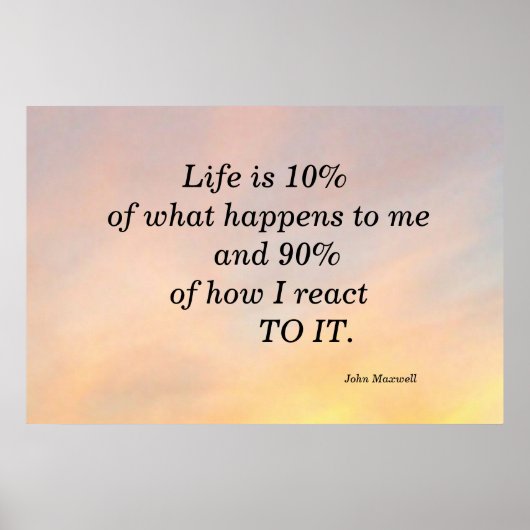 LIFE IS 10% JOHN MAXWELL MOTIVATIONAOL POSTER (Voorkant)