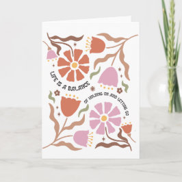 Life Is A Balance Of Holding Boho Wildflower Quote Kaart