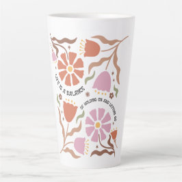 Life Is A Balance Of Holding Boho Wildflower Quote Latte Mok