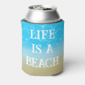 Life is a beach funny tote bag summer gift sand blikjeskoeler (Blikje Achterkant)