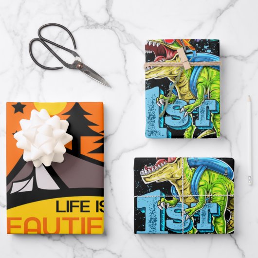 Life is A Beautiful Adventure Camping Inpakpapier Vel (Voorkant)