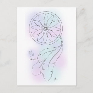 'Life is A Dream' Pastel Dreamcatcher Postcard Briefkaart