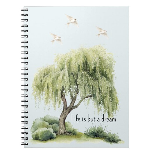 Life is a dream Tree Birds Notitieboek (Voorkant)