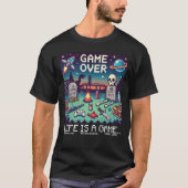 Life is a Game: Game Over (spelcomputer voor gamer T-shirt (Voorkant)