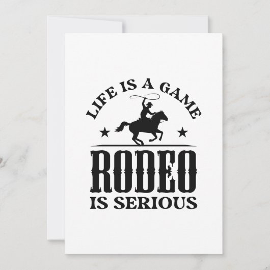 Life is A Game Rodeo is Serious Bedankkaart (Voorkant)