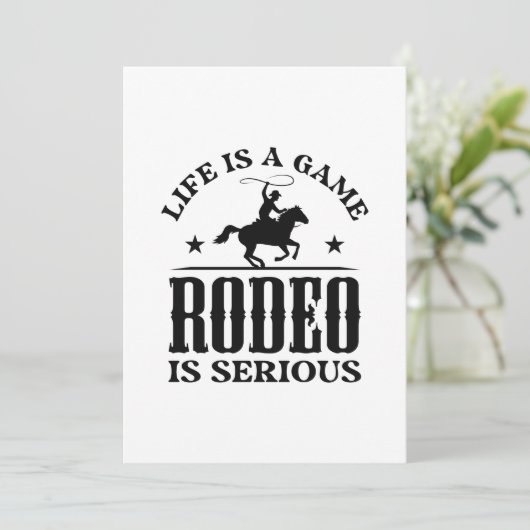 Life is A Game Rodeo is Serious Bedankkaart (Staand voorkant)