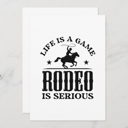 Life is A Game Rodeo is Serious Bedankkaart (Voorkant / Achterkant)