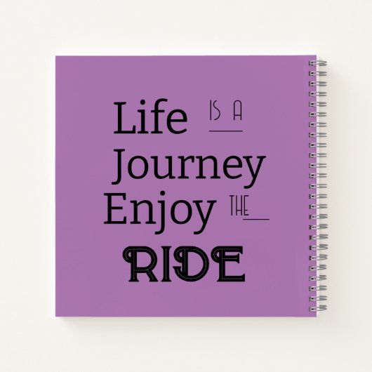 "Life is a Journey Enjoy the Ride" Phrase  Notitieboek (Achterkant)