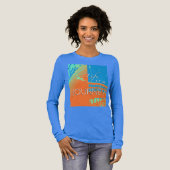 "Life is a Journey" in het Sinaasappel Turquoise M Tri-Blend Shirt (Voorkant)