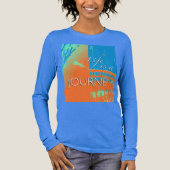 "Life is a Journey" in het Sinaasappel Turquoise M Tri-Blend Shirt (Voorkant)