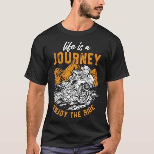 Life is a Journey Motorcycle Drag Racing T-shirt (Voorkant)