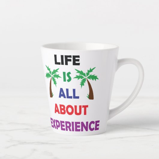 Life Is All About Experience Motivational Quote Latte Mok (Rechts)