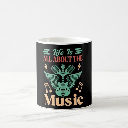 Life Is All About Music Coffee Mug Koffiemok (Center)