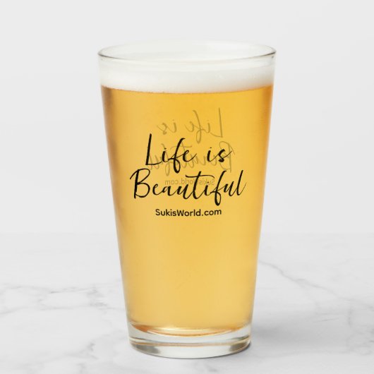 Life is Beautiful Blog Merk Website Glas (Achterkant gevuld)