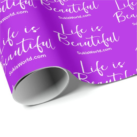 Life is Beautiful Blog Merk Website Paarse Cadeaupapier (Rol Hoek)