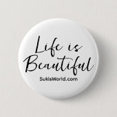 Life is Beautiful Blog Merk Website Ronde Button 5,7 Cm (Voorkant)