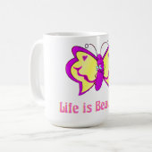Life Is Beautiful Butterfly Koffiemok (Voorkant links)