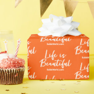Life is Beautiful Oranje Blog Merkwebsite Cadeaupapier