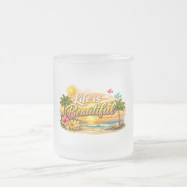 Life is Beautiful Tropical Mug Matglas Koffiemok