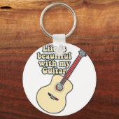 Life is beautiful with my guitar Positieve words Sleutelhanger (Voorkant)