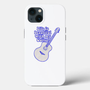 Life is beautiful with my guitar vintage blue. Case-Mate iPhone case