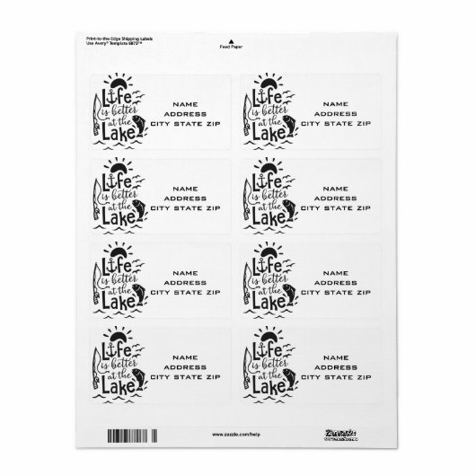*LIFE IS BETER BIJ DE ADRESETIKETTEN LAKE* ETIKET (Full Sheet)