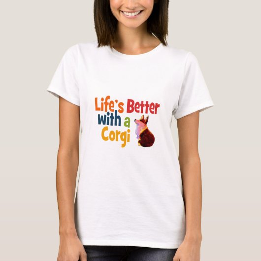 LIfe is beter met een corgi met Corgi T-shirt (Voorkant)