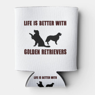 LIfe is beter met een zwart Golden Retriever desig Blikjeskoeler