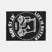 Life Is Better At 15 Mph Ptc Golf Cart Path Life  Fleece Deken (Voorkant (Horizontaal))