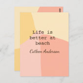 Life is better at beach yellow orange boho rustic  briefkaart (Voorkant / Achterkant)