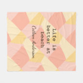 Life is better at beach yellow orange boho rustic fleece deken (Voorkant (Horizontaal))