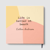 Life is better at beach yellow orange boho rustic  gastenboek (Achterkant)