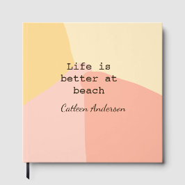 Life is better at beach yellow orange boho rustic  gastenboek