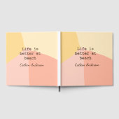 Life is better at beach yellow orange boho rustic  gastenboek (Volledig)