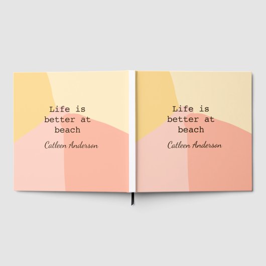 Life is better at beach yellow orange boho rustic gastenboek (Volledig)