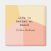 Life is better at beach yellow orange boho rustic magneet (Voorkant)