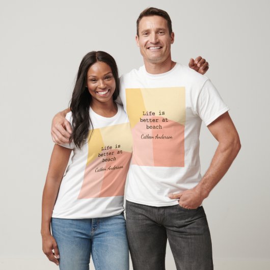 Life is better at beach yellow orange boho rustic  t-shirt (Unisex)