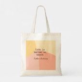 Life is better at beach yellow orange boho rustic  tote bag (Achterkant)