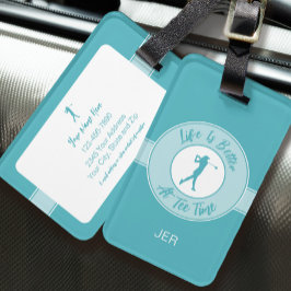 Life Is Better at Tee Time Personalized Golfer Bagagelabel
